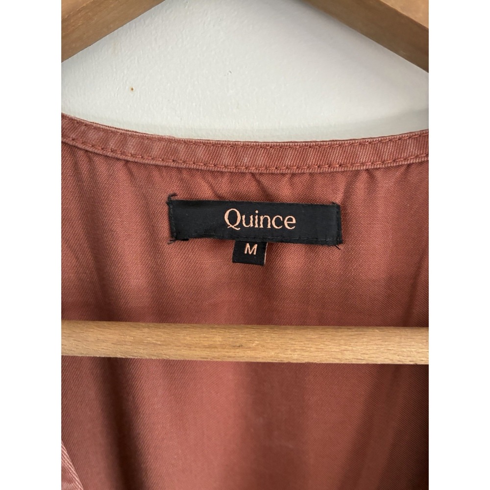 Quince Women's Long Button Down Dress Prairie Brown Neutral Medium Chic Boho - Picture 3 of 8